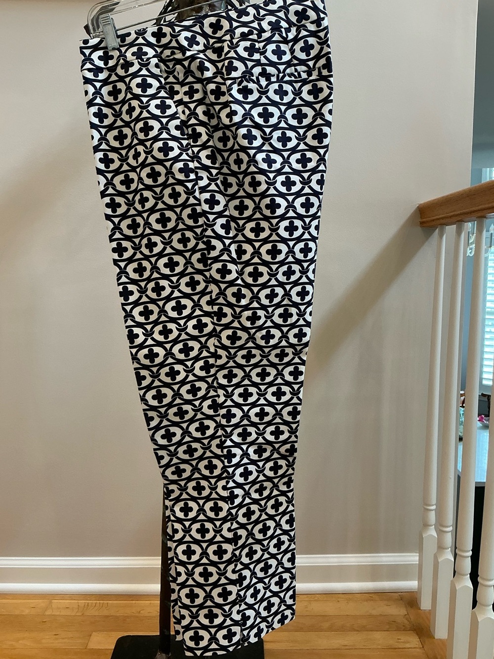 Boden Navy and White Straight Leg Pants